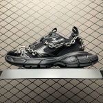 Balenciaga 3XL 10th Generation Vintage Black Dad Sneakers with Thick Metal Chain Ornament Shoes